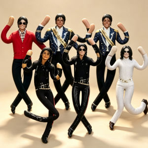 Bandai | ! Fast shipping Michael Jackson Cosplay Prop Doll Plush Stuffed Figure Dolls Room Decoration Abstract Joint Mobility Props Gift