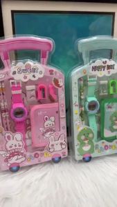 7 in 1 Cartoon Stationery Set Wallet Gift Box Set School Supplies Children Gifts Including Watches