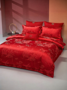 Mercury | Wedding Celebration New Chinese Style Jacquard Bedding Set