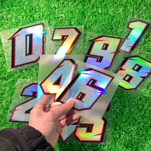 1PC Laser Number 0123456789 Motorcycle Sticker Waterproof Motorbike Fuel Tank Scooter Decoration Refit Car Styling Vinyl Decals