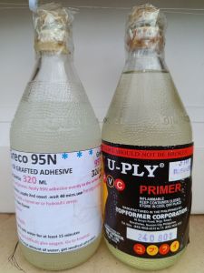 Greco Especial Adhesive 95N 320ml + U-Ply Primer 320ml for Regluing Rubber Shoes