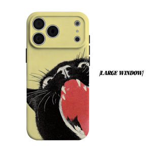 BILIBILI | Screaming Black Cat Phone Case for iPhone 18 17 16 15 14 13 12 11 Air Pro Max Plus Double-layer Cover