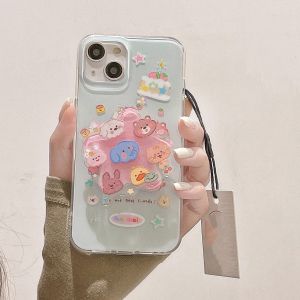 Adorable Rotating Animal Silicone Phone Case Stand Cute Bear Rabbit Design for Vivo IQOO Series Mobile Phone Protective Cover