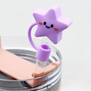Kawaii ngôi sao hoạt hình 1 cái Mũ cói silicon mềm trang trí bụi rơm miếng bọc tai nghe cắm kính tự làm cup uống tái sử dụng phụ kiện cho trẻ em cô gái quà tặng dễ thương