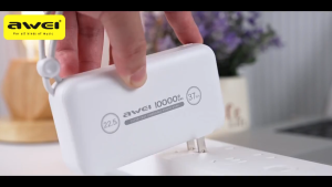 Awei P75K 10000mAh Powerbank 22.5W Quick Charging AC Charge LED Power Indicator Multiple Output Charge Long Battery Life