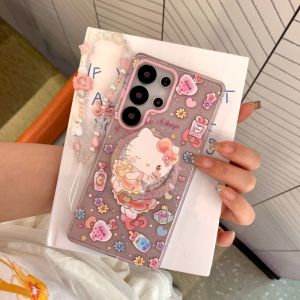 Sanrio | Luxury Sparkling Pink Dream Sanrio Magnetic For Magsafe Phone Case For Samsung Galaxy S26 Ultra S25 S24 Plus S23 FE Holder Cover