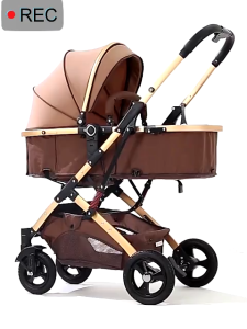 Stroller for Baby 1 Second Folding Bassinet Parent Facing Mode Adjustable Lie Flat Position All Terrain Wheels Rain Cover Included Jeepney Friendly Gift