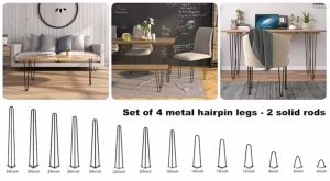 4pcs Metal Hairpin Table Leg Stand Heavy Duty Iron Coffee Table Foot Furniture Bar HairPin Desk Legs Set