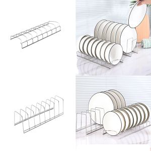 RESIGH FASHION Silver Dish Draining Rack Multipurpose Space Saving Bowl Drying Holder Durable Stainless Steel Plates Storage Rack Kitchen
