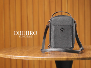 Shigetsu OBIHIRO Leather Sling Bag Crossbody Bag for Men Document Office Leather Bag for School