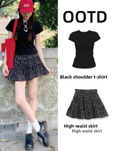 ZUKUN | Black Lace Floral Print A-line Mini Skirt for Petite Women