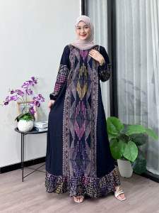 Gamis Batik Cap Jumbo Premium Multicolour Starjoan Sekdress Longdress Batik Daster Viral Qim Batik