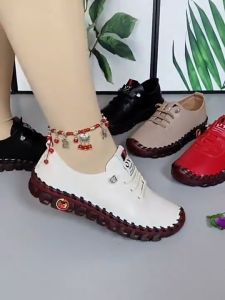 Women's Soft Leather Orthopedic Shoes: Hand-Stitching & Elastic Sole