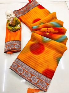PRE ORDER 10 DAYS ⬅️💫💫New Launching💫💫* Catalogue:- *Yamini* Saree Fabric:- *Georgette With beautiful Flower Print and Jecard Boder* Blouse :- *Benglori Satin* Saree colour 4