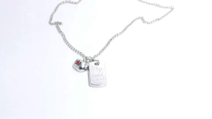 Alloy Love and Deepspace Necklace Cosplay Decoration Caleb Same Style Square Cards Pendant High Quality Gift Solid Necklace