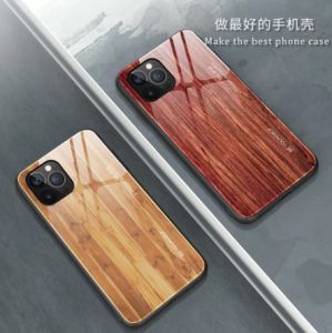 FLOVEME Wood Grain Tempered Glass Phone Case For iPhone 14 13 12 11 Pro Max All-inclusive Full Protection Shockproof Back Cover For iphone X XR XS Max 7 8 Plus