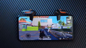 AUTO ตัวควบคุมทริกเกอร์ PUBGตัวควบคุมเกมแพด L1R1จอยสติ๊กสำหรับเล่นเกมตัวควบคุมทริกเกอร์ไฟยิงปุ่ม DY01