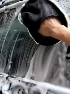 ถุงมือขนแกะ ชนิดขนนุ่ม ล้างรถและเช็ดแว็กซ์ สะอาดขัด การกำจัดฝุ่นรถยนต์