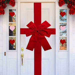 1/2 Chiếc Nơ Lớn Màu Đỏ Giáng Sinh Treo Cửa Lễ Hội Cửa Trước Trang Trí Phụ Kiện Cho Năm Mới Sinh Nhật