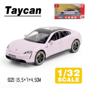 LEO 1:32 Porsche Taycan Metal Diecast Alloy Toy Car Model Trucks For Kids Toys Vehicles Hobbies Collectio