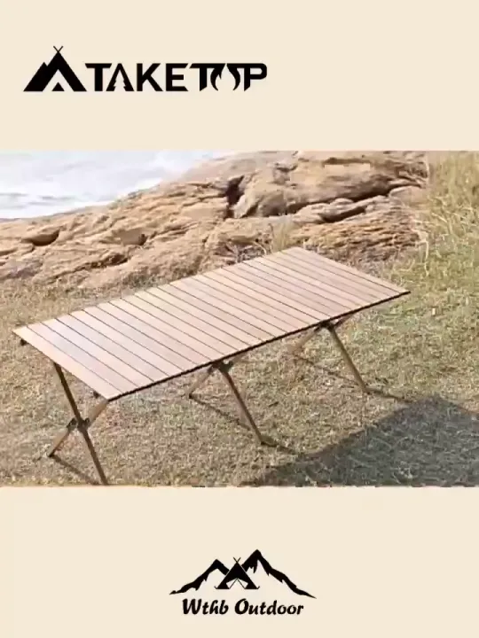 Excess Rol Table Outdoor folding egg roll table portable camping table picnic metal ...