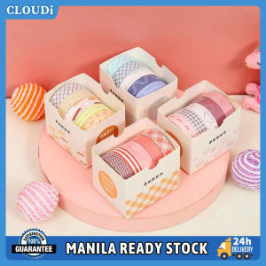 5 Pcs Solid Color Masking Tape Hand Ledger Gift Box Set