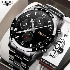 LIGE Bluetooth Call Smart Watch Men Wristwatch Fitness Tracker Running Sports Watch Fitness Waterproof Smartwatch Music Playback