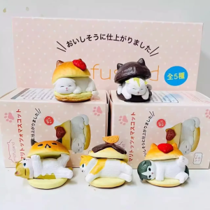 Mofusand Plump Series Blind Box Hamburger Bread Cat Fruit Cat Figures Kawaii Desktop Decoration Collectable Toy Birthday Gift