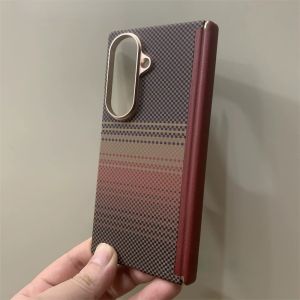 Ultra Thin Business Kevlar Pattern Case For Samsung Z Fold 8 Ultra 7 6 5 For MagSafe Hinge Shockproof Bare Phone Texture Cover
