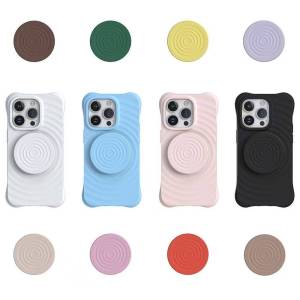 Magnetic Folding Mobile Phone Holder Desktop Stand Support For magsafe IPhone Wavy Ring Expanding Bracket