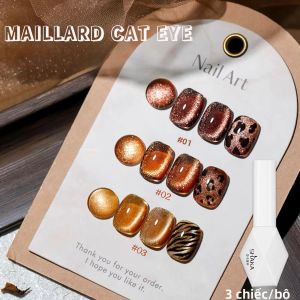 Sơn Móng Tay Gel Mắt Mèo Millard 10ml Màu Nâu Caramel Hổ Phách Phong Cách Thu Đông Mới Màu Trắng Phổ Biến Với Hiệu Ứng Mắt Mèo