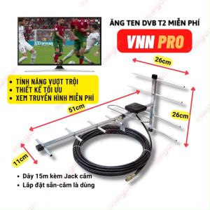 Anten tivi kỹ thuật số DVB T2 - Ăng ten truyền hình số mặt đất kèm dây 15m VNN