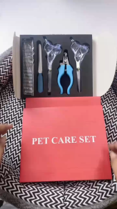 5 in 1 Premium Pet Grooming Scissors Set for Dogs & Cats Hair Cutting Kit Perfect for Christmas Gift