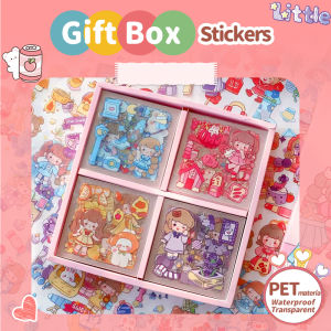 20/100PCS Korean Cute Waterproof Sticker Set Transparent Stationary Stickers Kawaii Sticker Gift Box Kids Scrapbook