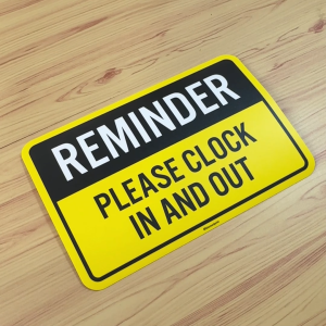 Please Clock In And Out. Sila Rakam Waktu Masuk / Keluar. 上下班请打卡. Sticker Sign Signage Notice Reminder. Peringatan.