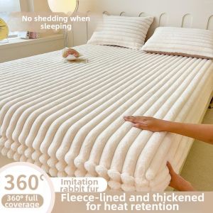 Warm Non-Slip Rabbit Fur-Like Bed Skirt Thick