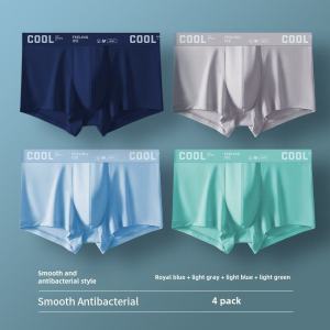 Mens Ice Silk Seamless Breathable Antibacterial Underwear Cool Sporty Shorts Comfortable Large Size mid Waist Briefs