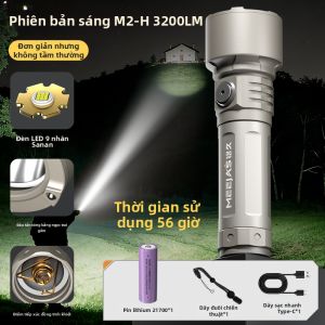 MEEJAS | Đèn Pin Sạc Cầm Tay Công Suất Lớn Ngoài Trời Tia Xa và Thời Gian Sử Dụng Pin Dài