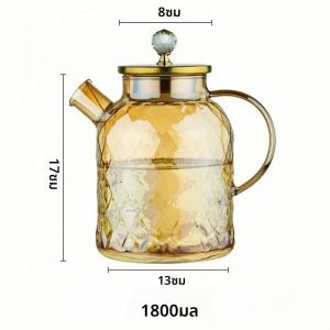 Amber BorosilicateGlassWaterPitcher-LargeCapacityทนความร้อนJugสําหรับชา/Cold Brew Shatterproof & ทนทานKitchen Essentials