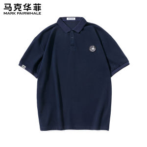 Mark Fairwhale | American Collar Short Sleeve Business Casual Faux Two-Piece Loose Versatile Polo Shirt