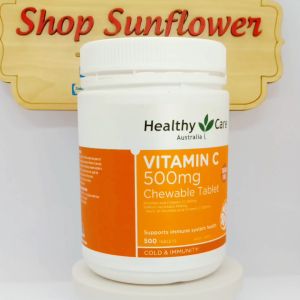 Viên Nhai Mềm Bổ Sung Vitamin C Healthy Care tăng sức đề kháng cho cả gia đình Của Úc 500 viên