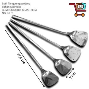Spatula / Sutil Penggorengan Ukuran Tanggung Panjang Bahan Stainless Stell