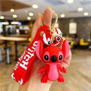 Disney | Brand New Red Stitch Keychain Disney Stitch Figure Doll Keyring Bag Pendent Car Ornaments Key Accessories Kids Toy Xmas Gifts