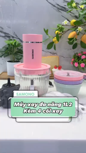 (BH 1 năm) Máy xay thực phẩm đa năng Samono SW-MFC300 1.2L - xay thịt có kèm dụng cụ bóc tỏi 1 cối thủy tinh 3 cối nhựa