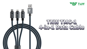 TNW TMC-1 Fast Charging Cable 3 in1 Nylon Braided 60W Charging Data Cord For IOS/Type-C 1.2M Cord