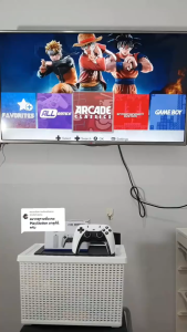 PlayStation เกม stick 4k M8 Pro การควบคุมวิดีโอแบบไร้สาย 2.4G เกมสำหรับทีวี มีเกมมากกว่า 30000 เกม รับประกันหนึ่งปี