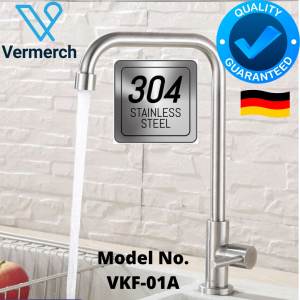 🔝Vermerch Best Seller Kitchen Faucet 304 Stainless Steel with Flexible Hose Single Cold Water Mixer Faucet 360 Degree Rotation Single Handle Singe Tap Kitchen Faucet 304 Stainless Steel with 304 Stainless Steel Hose Complete Kitchen Faucet 304 🔝.