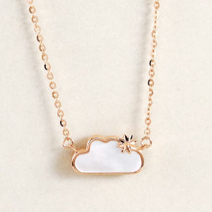 Chow Sang Sang 周生生 Minty Collection 18K Rose Gold Mother of Pearl Necklace 92827N FLASH SALE