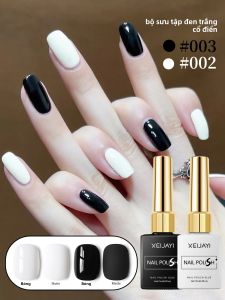 Bộ Sơn Móng Tay Gel XEIJAYI 2 Chai 15ml - Đen & Trắng Lâu Trôi Dễ Tẩy Lý Tưởng Cho Người Mới Bắt Đầu Bộ Dụng Cụ Làm Móng Hoàn Hảo