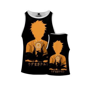 Bandai | Sleeveless Vest Mens Plus-size T-shirt Summer New Style for Outerwear Trendy Loose and Versatile. Naruto Top Trendy